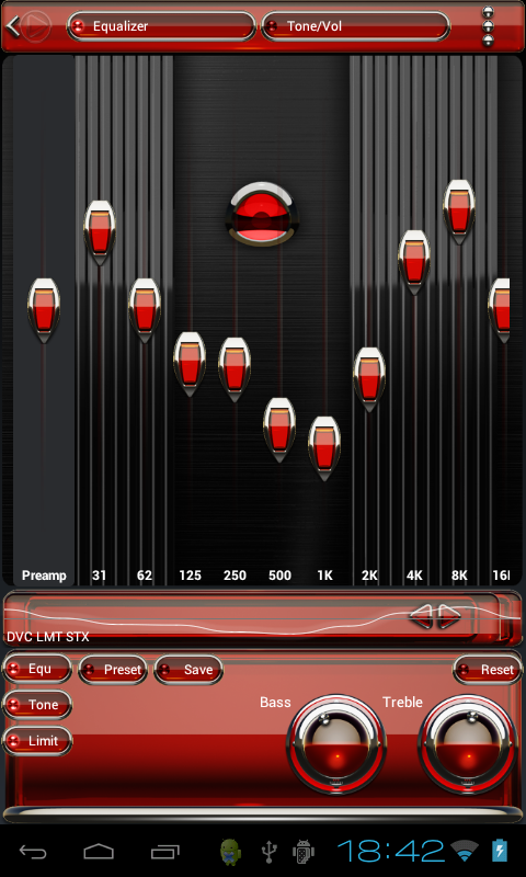Poweramp skin Red Glas deluxe Screen 3
