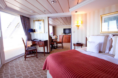 Stay in a large, airy suite with a veranda for watching the passing show while cruising with Azamara.