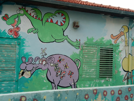 ציור קיר של חיות