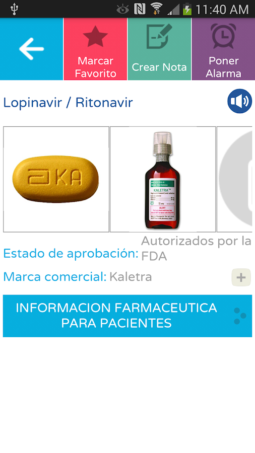    AIDSinfo Drug Database- screenshot  