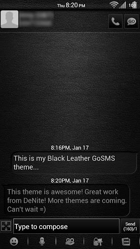 Leather White GoSMS Theme