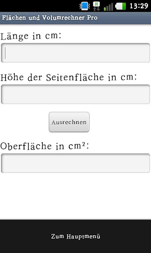 Flächen und Volumenrechner