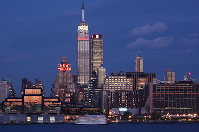 The Manhattan skyline with the Empire State Building.