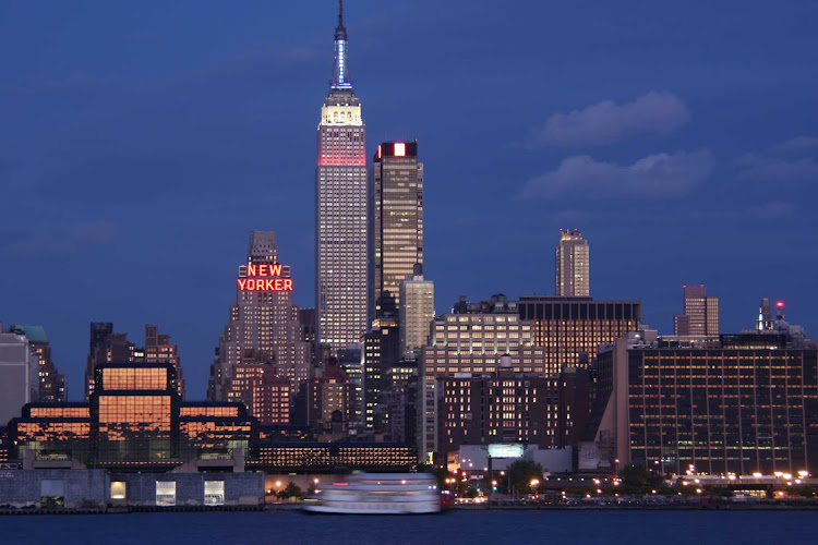 The Manhattan skyline with the Empire State Building.