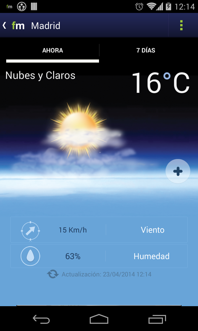 Android application Freemeteo screenshort
