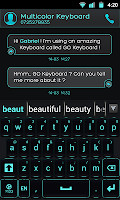 GO Keyboard Black Cyan Theme screenshot