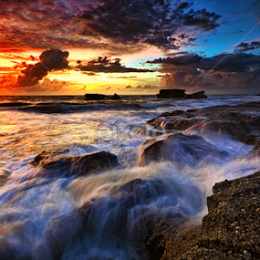 Across the Rocks by Hendri Suhandi - Landscapes Waterscapes