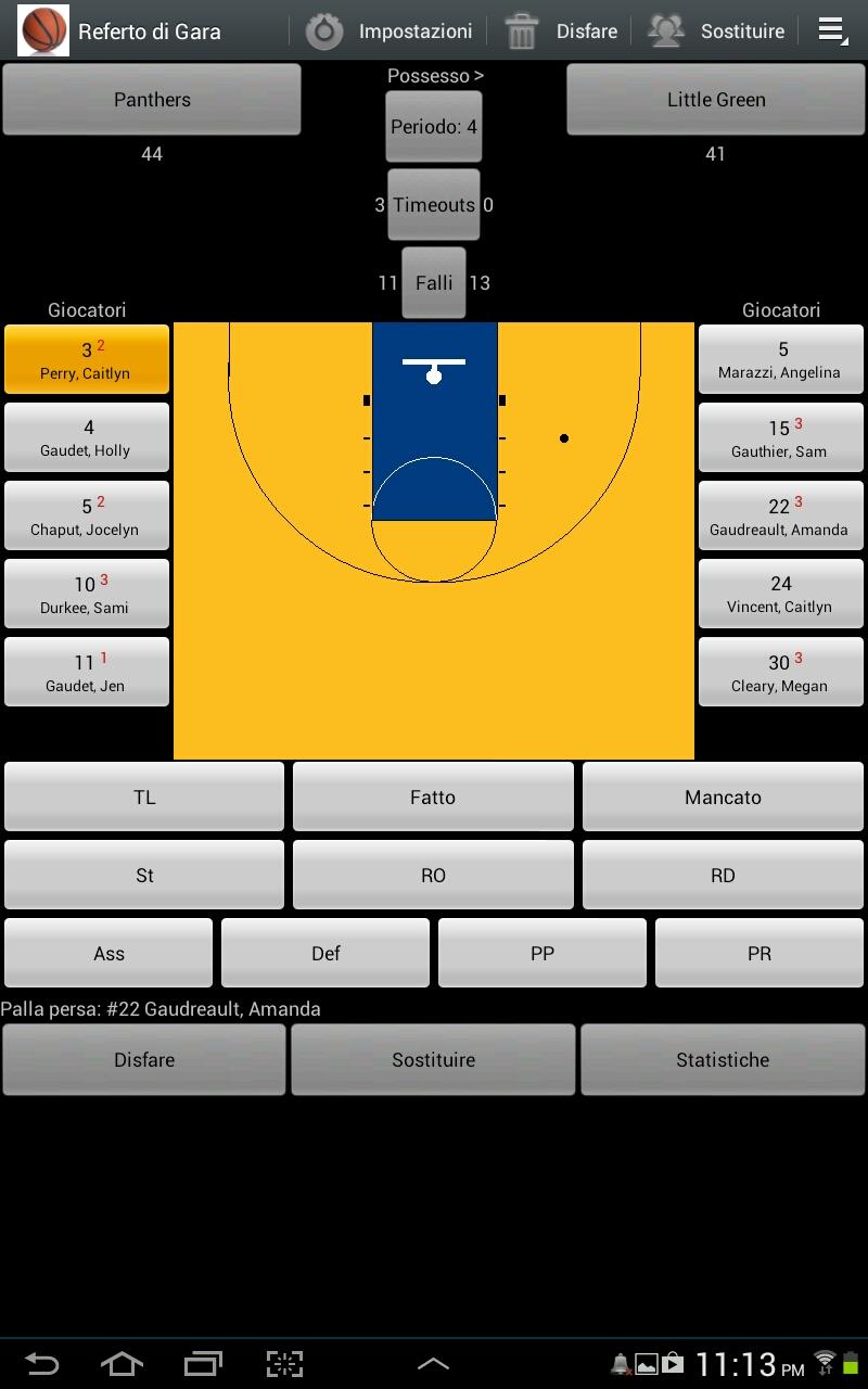 Android application Basketball Scorebook & Charts screenshort