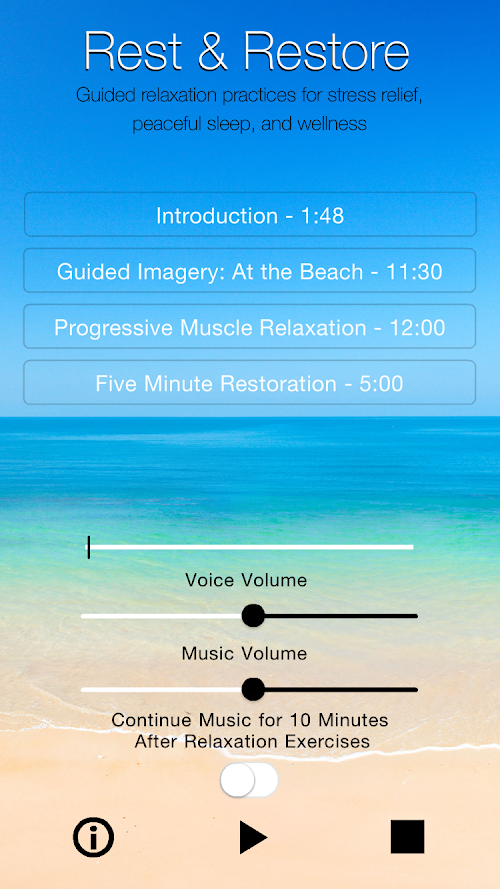 Android application Rest and Restore Relaxation screenshort