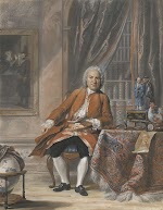 Portret van Joan Jacob Mauricius, gouverneur-generaal van Suriname. Cornelis Troost, 1741