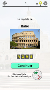 Capture d'ecran de l'application Android Capitals of All Countries in the World: City Quiz