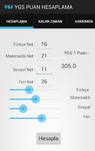 YGS-1 PUAN HESAPLAMA
