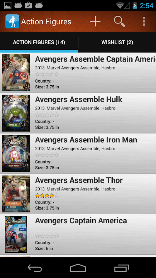 Android application Action Figures Toy Collectors screenshort