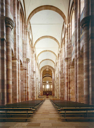  The beautiful interior of Speyer Cathedral, Germany.