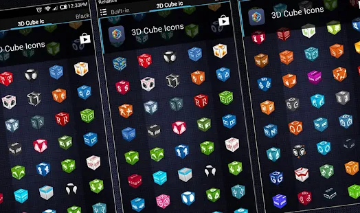 3D Cube Icons APEX/NOVA/GO/ADW - screenshot thumbnail