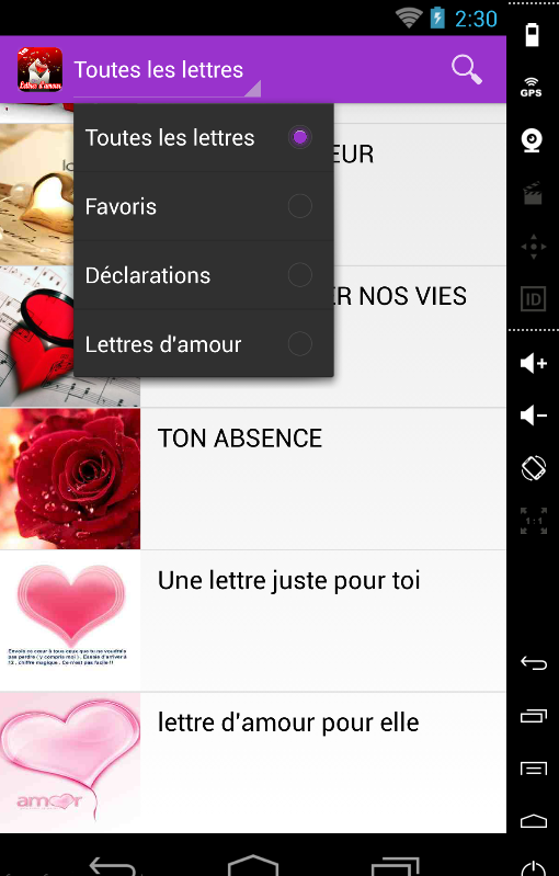 Lettres d'amour - screenshot