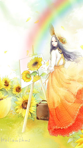 sunflower girl live wallpaper