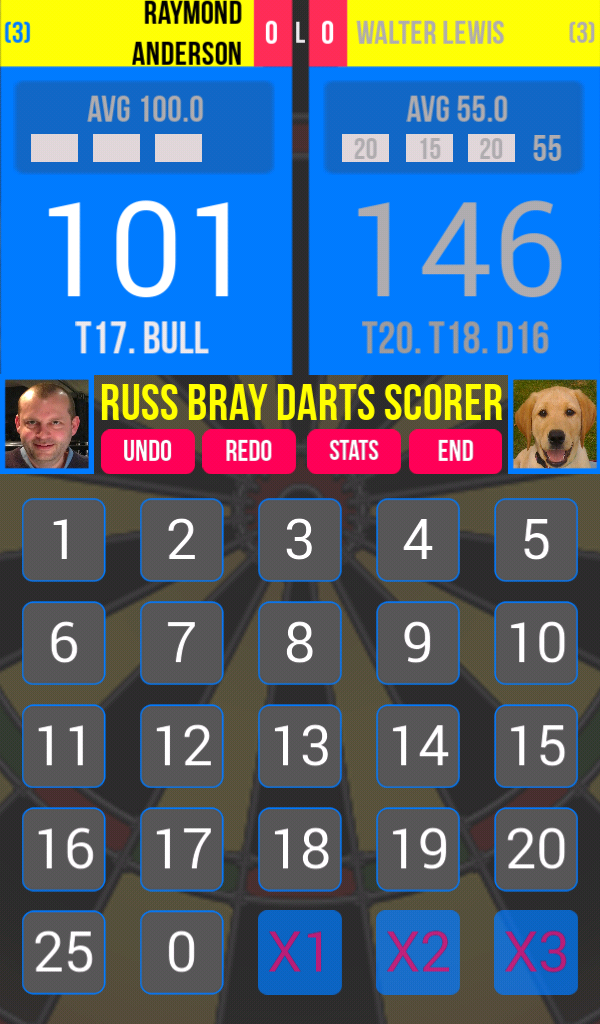 Russ Bray Darts Scorer Screen 2