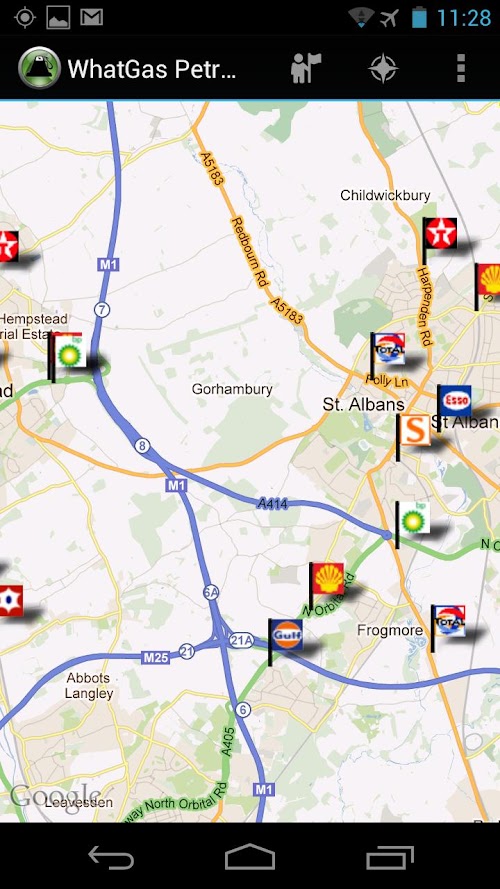 Android application WhatGas Petrol Prices Pro screenshort