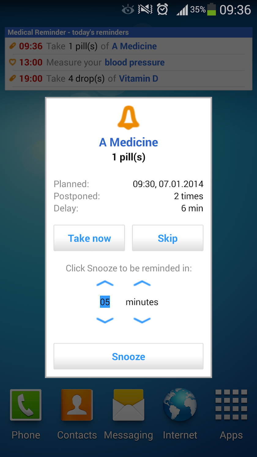 Medical Reminder Screen 2