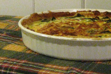 Gluten-free quiche with collard greens, ham and leeks
