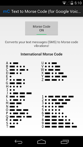 Text to Morse Code GoogleVoice
