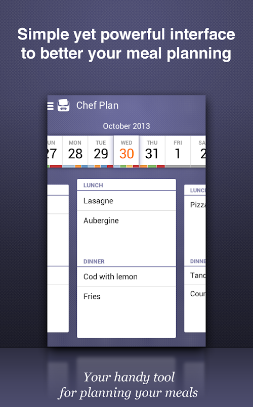 Android application Chef Plan meals &amp; grocery list screenshort
