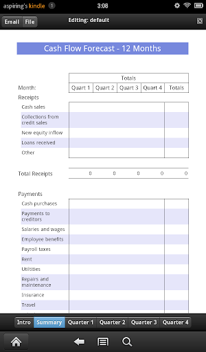 12 Month Cashflow Forecast