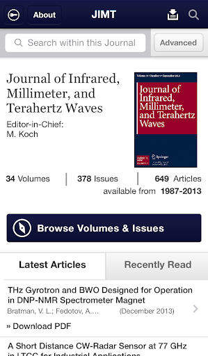 J of IR Millimeter THz Waves