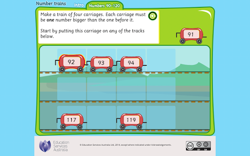 Number trains: numbers 90-120