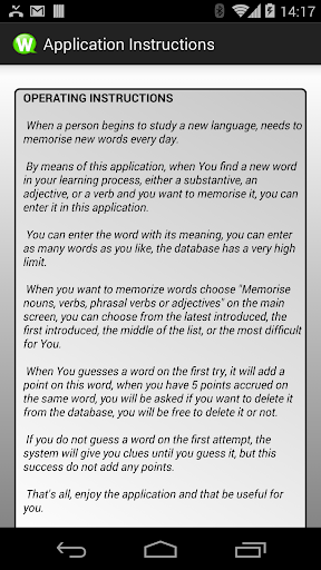 Tool for Memorizing Vocabulary