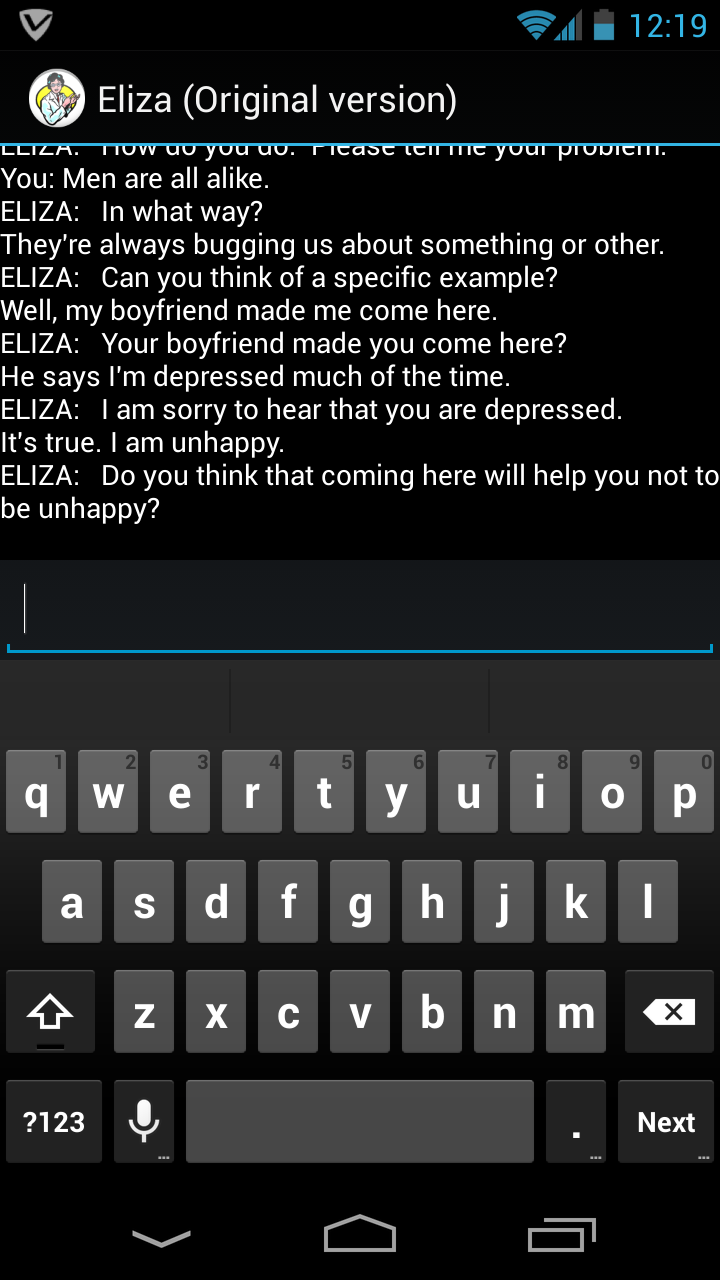 Eliza (Original version) Screen 2