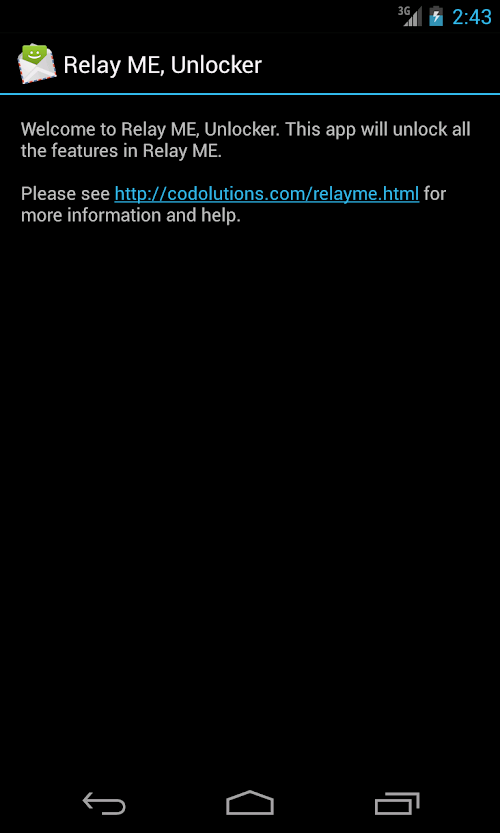 Android application Relay ME, Unlocker screenshort