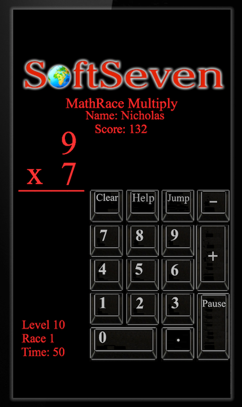 Android application MathRace Multiply screenshort