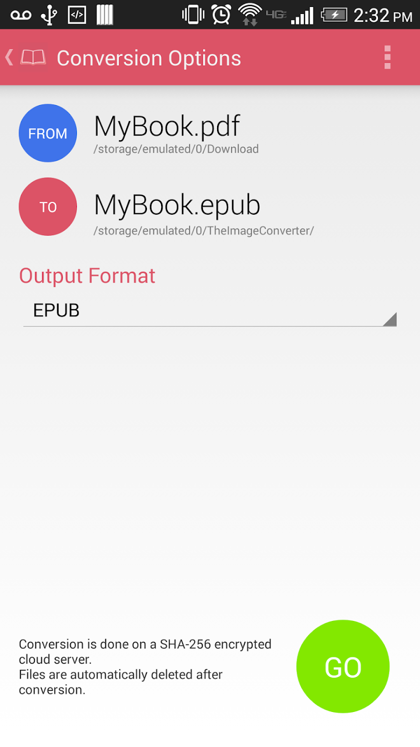 The Ebook Converter Screen 1