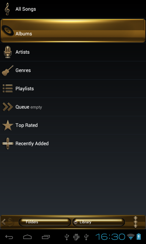 Poweramp skin Black Gold - screenshot