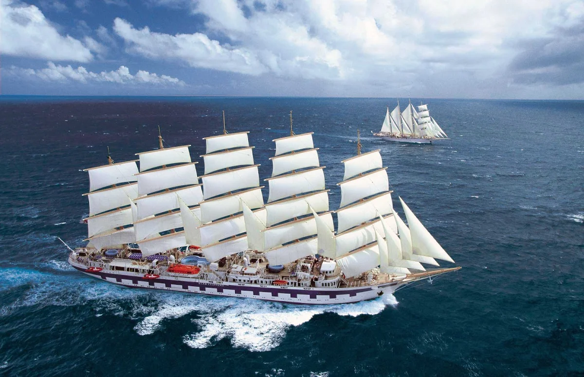 Royal-Clipper-at-sea-3 - Royal Clipper sails to such scenic destinations as the Mediterranean, Caribbean and Costa Rica.