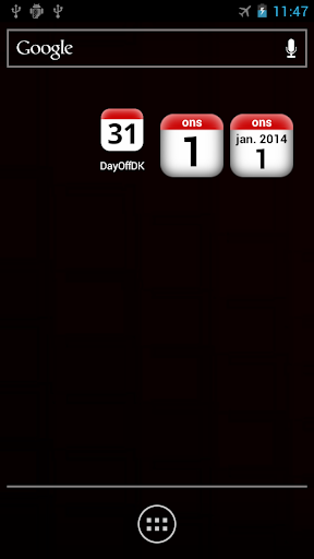 DK Holidays Calendar Widget