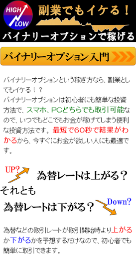 副業でもイケる！バイナリーオプションで稼げる！