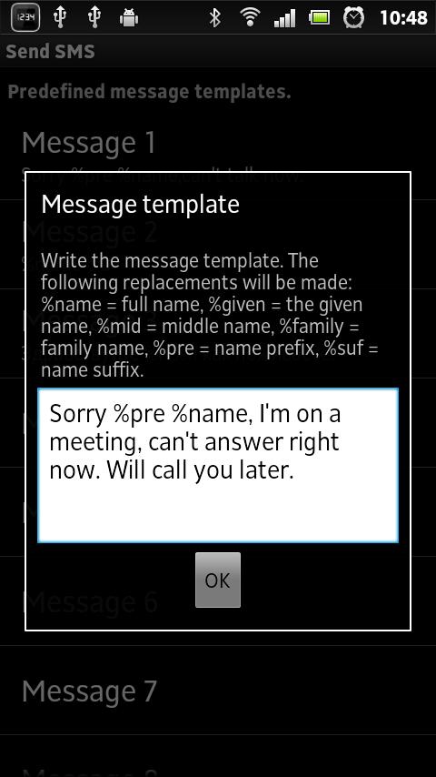 SMS Composer for SmartWatch Screen 3