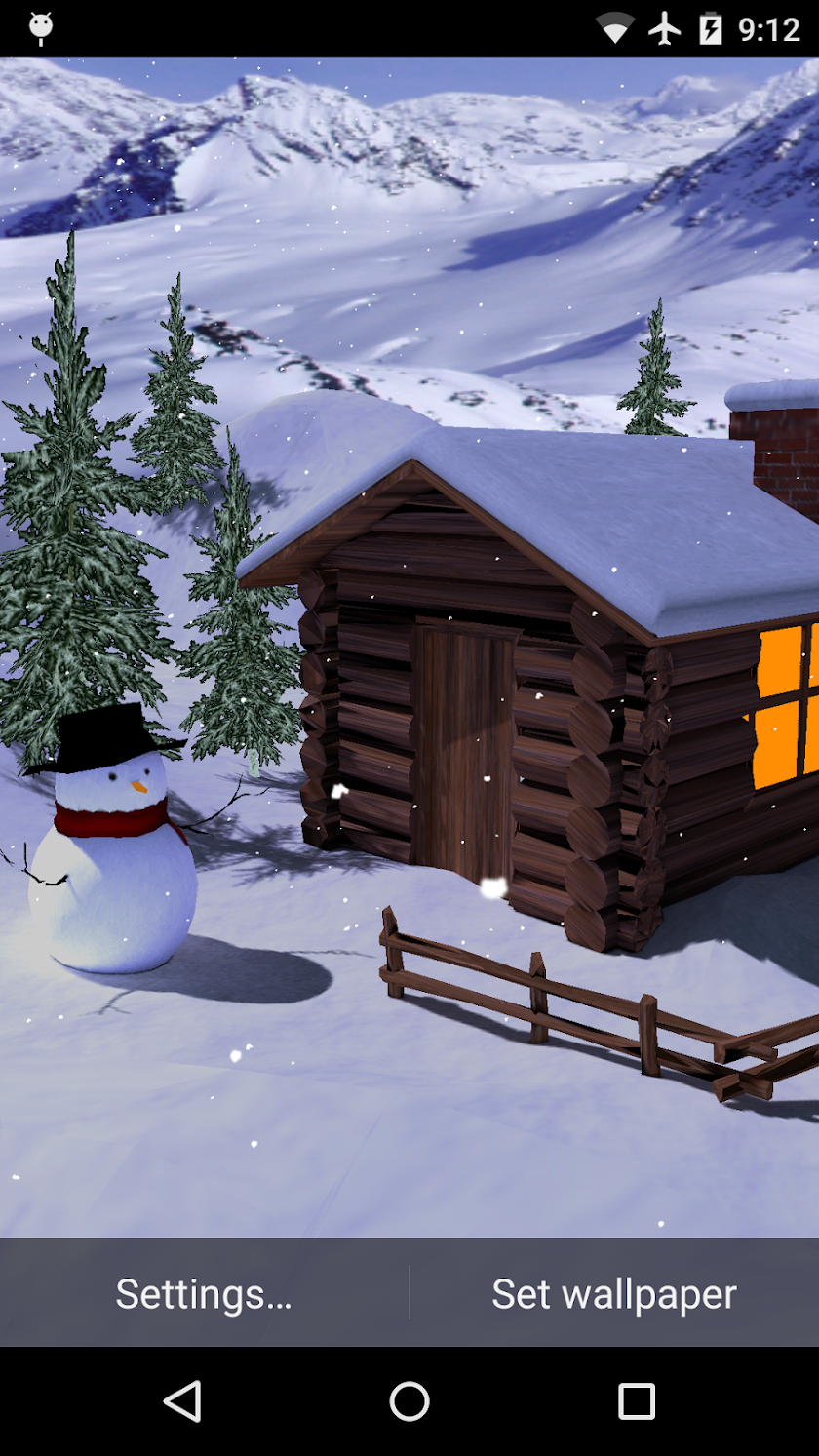 Winter Cottage Gyro 3D Screen 1