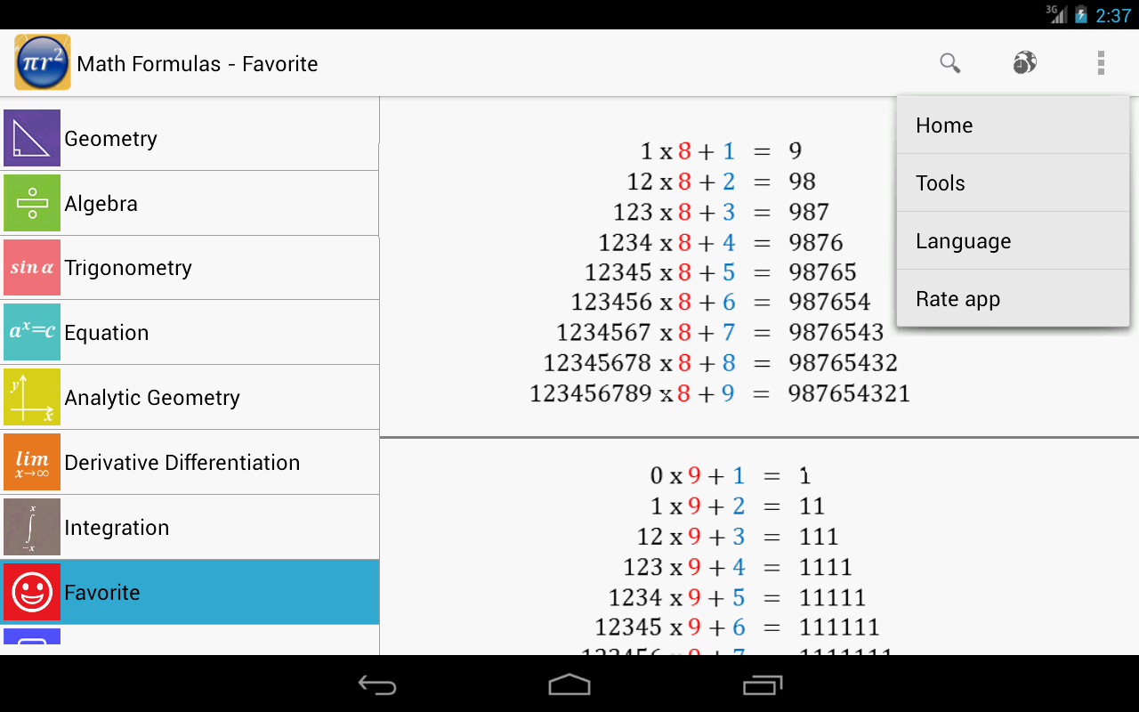 Maths Formulas - screenshot