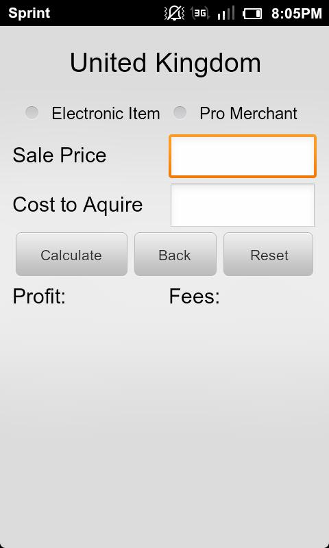 Calculator for Amazon US/UK Screen 3