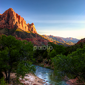 Sunset in Zion by Peter Kennett - Landscapes Travel