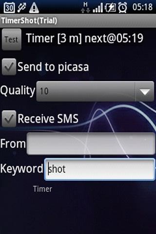 Android application Timer Shot screenshort