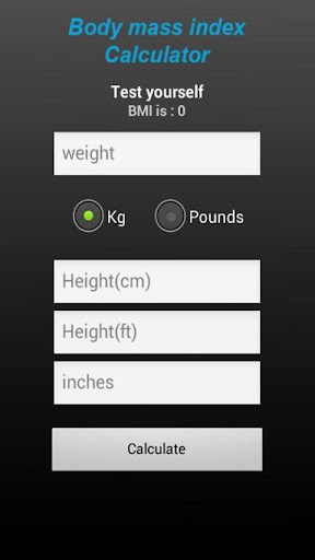 Body mass index calculator