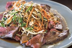 Beef Tataki with Vegetable Slaw and Ponzu