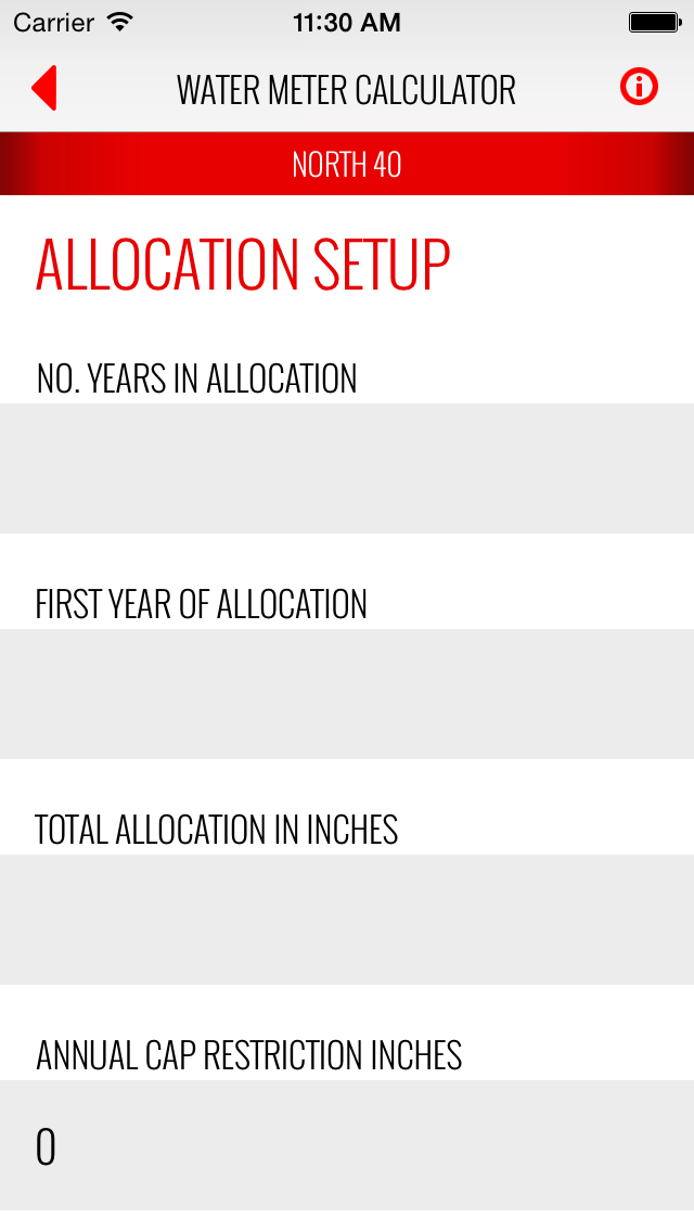 Water Meter Calculator Screen 2