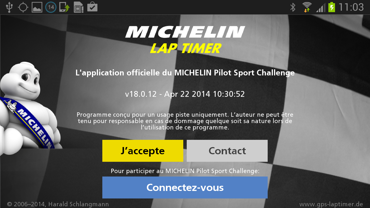 Android application MICHELIN Lap Timer screenshort