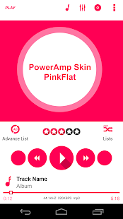 PowerAmp Skin PinkFlat